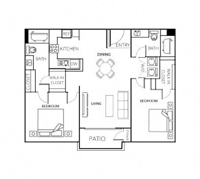 2 beds, 2 baths, 1,123 sqft, $3,668