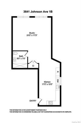 Studio, 1 bath, 690 sqft, $2,400, Unit 1B