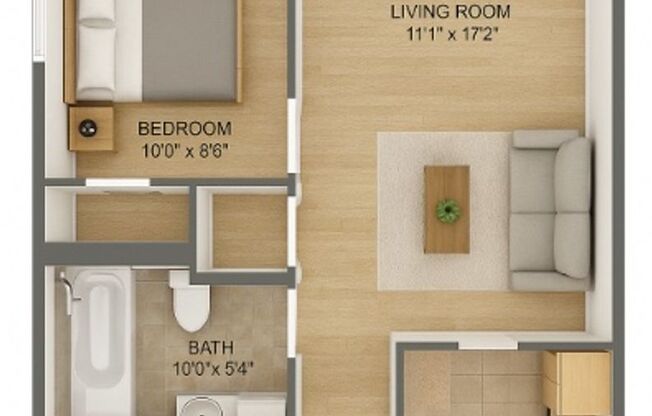 1 bed, 1 bath, 535 sqft, $995, Unit 301