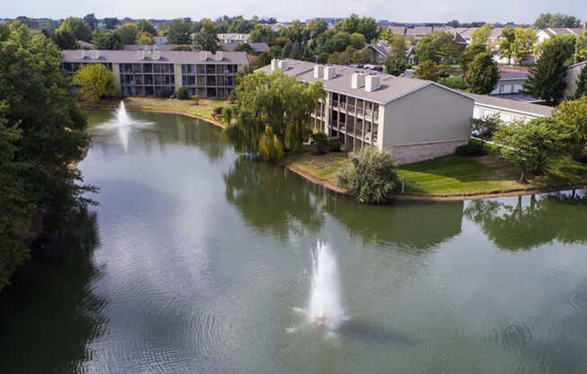 Relaxing Private Lake with Fountains
