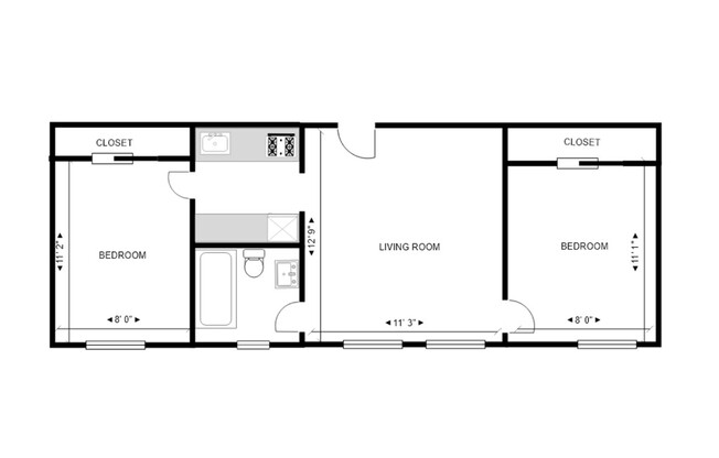 2 beds, 1 bath, 800 sqft, $3,500, Unit 66