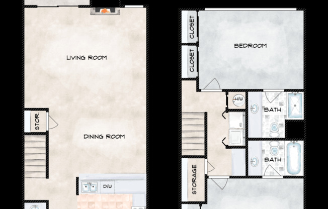 2 beds, 2.5 baths, 1,291 sqft, $1,900