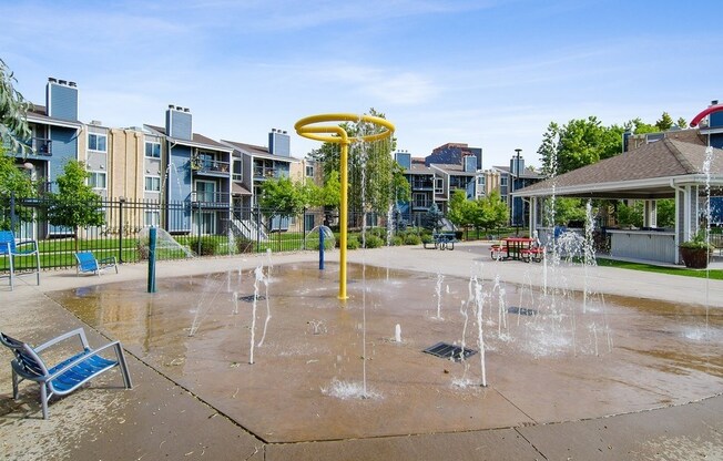 Large fountain for playing in water