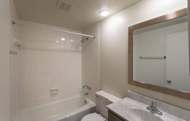 This is a photo the bathroom of the 833 square foot Chestnut, 2 bedroom apartment at Montana Valley Apartments in Cincinnati, OH.