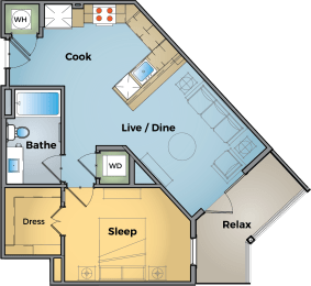 1 bed, 1 bath, 680 sqft, $2,493