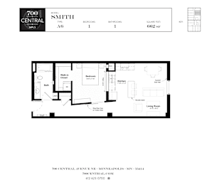 1 bed, 1 bath, 662 sqft, $1,688
