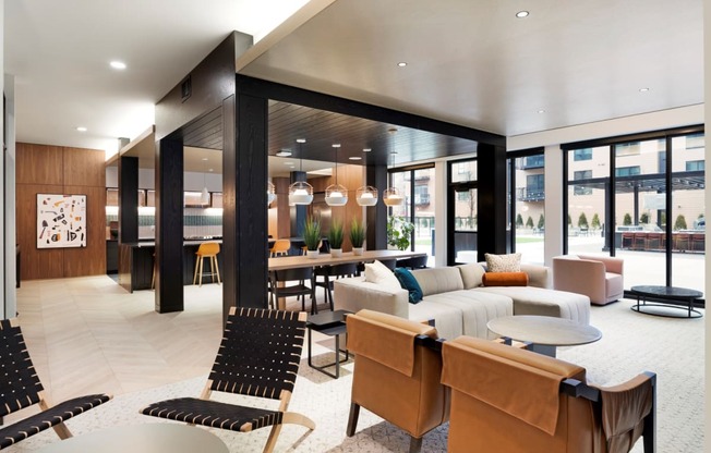 community room lounge at The Hill Apartments, Minnesota, 55102