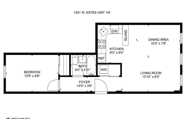 1 bed, 1 bath, 499 sqft, $1,750, Unit 1301-1W