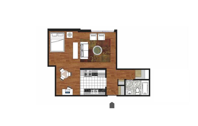 Studio, 1 bath, 600 sqft, $999, Unit 1-103