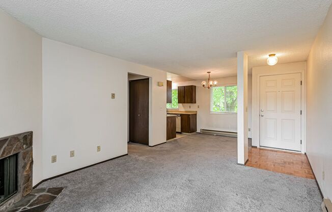 1BD 1BA Single Level Condo + Fireplace + 1 Car Garage + Fitness Center + Tennis Courts + Community Pool