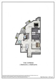 2 beds, 2 baths, 1,270 sqft, $1,899