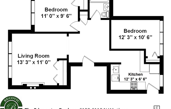 2 beds, 1 bath, 600 sqft, $2,300, Unit 1110-3rd Floor