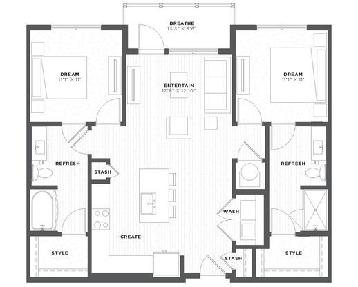 2 beds, 2 baths, 1,054 sqft, $1,249