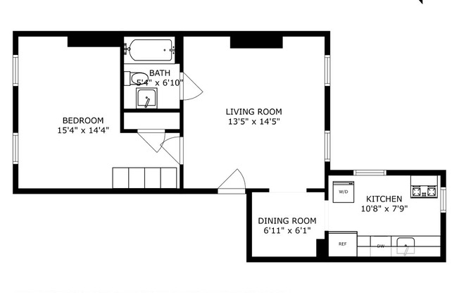 1 bed, 1 bath, 750 sqft, $3,400, Unit 1