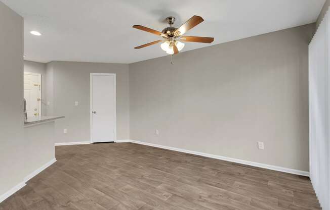 Renovated Living Area With Ceiling Fan