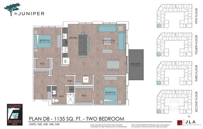 2 beds, 1 bath, 1,135 sqft, $2,130, Unit 248