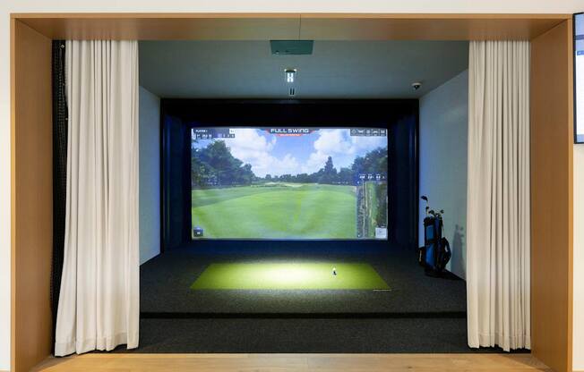 Golf simulator at The Mera, St Louis Park, Minnesota