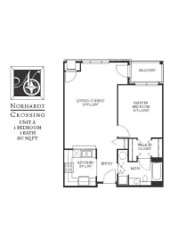 1 bed, 1 bath, 837 sqft, $1,347