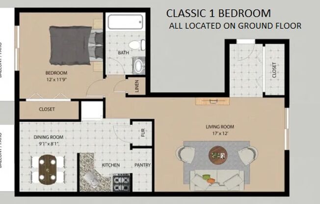 1 bed, 1 bath, 800 sqft, $1,540, Unit 1747