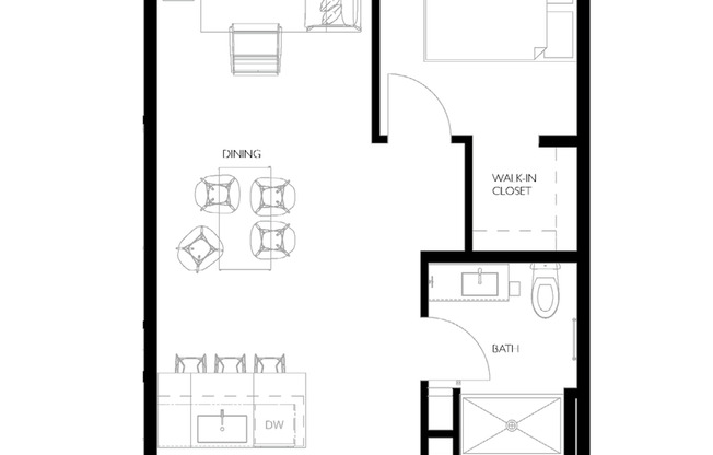 1 bed, 1 bath, 715 sqft, $1,450, Unit 305