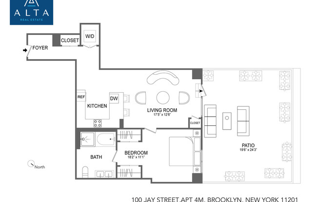 1 bed, 1 bath, 789 sqft, $5,500, Unit 4M