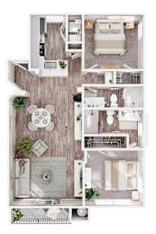 2 beds, 2 baths, 1,111 sqft, $2,870