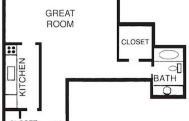 Studio, 1 bath, 420 sqft, $811