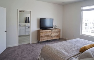 a bedroom with a bed and a television on a dresser at Novella Biltmore, Arizona, 85016