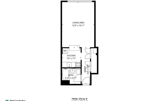 Studio, 1 bath, 374 sqft, $1,475, Unit 3D