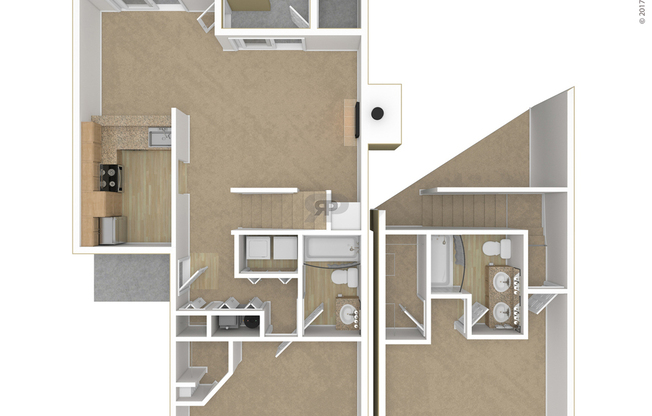 2 beds, 2 baths, 1,045 sqft, $1,843