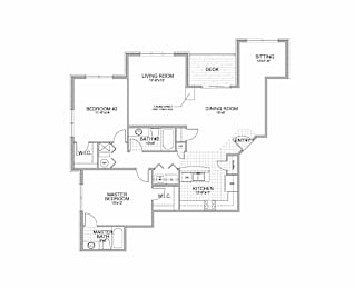 2 beds, 2 baths, 1,422 sqft, $1,890