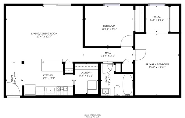 2 beds, 1 bath, 845 sqft, $1,475, Unit C07