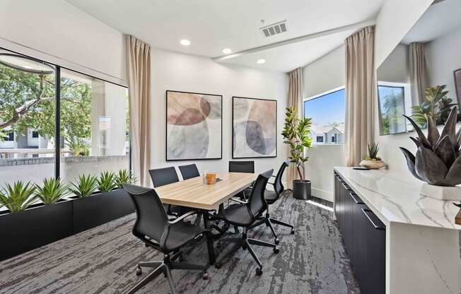 conference room with table and chairs in scottsdale arizona apartments