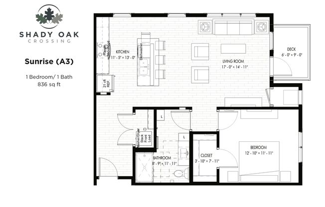 1 bed, 1 bath, 836 sqft, $1,940, Unit 101