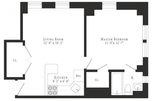 1 bed, 1 bath, $3,300, Unit 2004