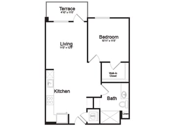 1 bed, 1 bath, 677 sqft, $2,808