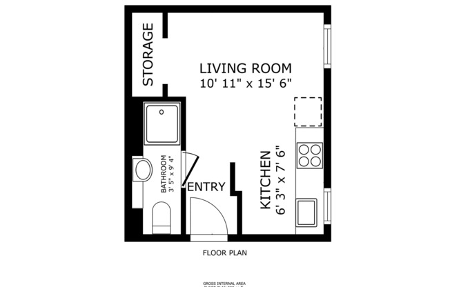 Studio, 1 bath, 200 sqft, $799, Unit 07 Studio-R