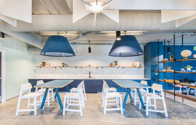 Clubhouse kitchen and dining area at The Baxly, Savannah