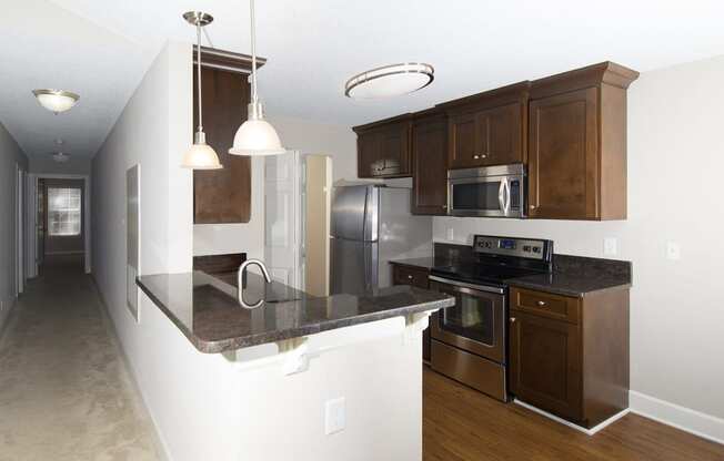 kitchen with cherry cabinets