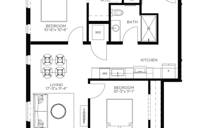 2 beds, 1 bath, 819 sqft, $1,575, Unit 2408