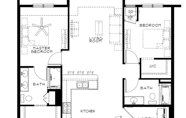 2 beds, 2 baths, 1,098 sqft, $1,925, Unit 120