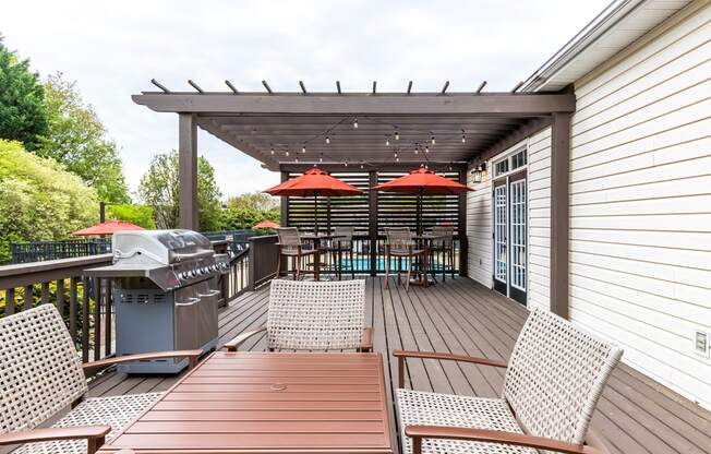 grilling area with table seating