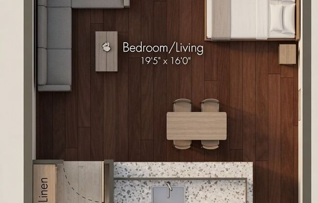 Studio, 1 bath, 700 sqft, $1,608