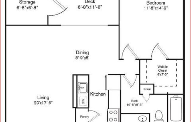 1 bed, 1 bath, 725 sqft, $1,095