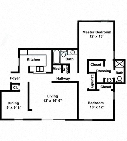 2 beds, 2 baths, 1,063 sqft, $1,230