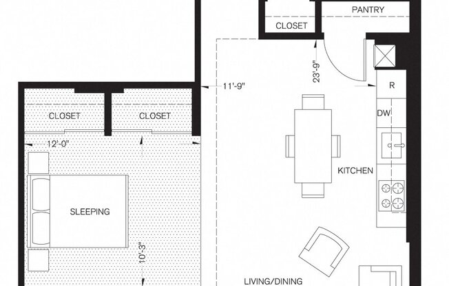 Studio, 1 bath, $1,663