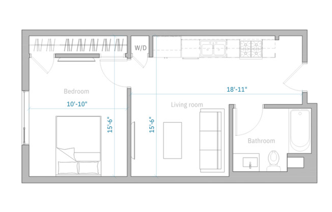 1 bed, 1 bath, 524 sqft, $2,125, Unit 425