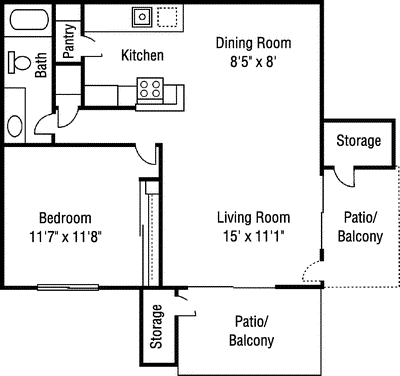 1 bed, 1 bath, 600 sqft, $2,623