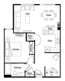 1 bed, 1 bath, 800 sqft, $2,120