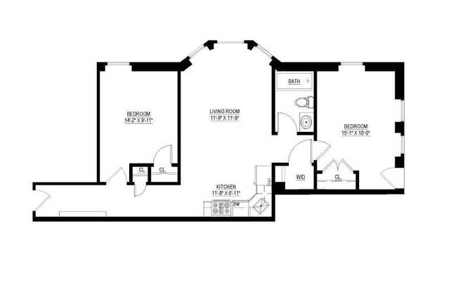 2 beds, 1 bath, 820 sqft, $1,625, Unit 103